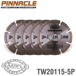 DIAMOND BLADE SEG 115MM PINNACLE ( 5 PACK ) DIAMOND BLADE SEG 115MM PINNACLE ( 5 PACK )